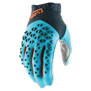 100% Airmatic Steel Grey/Blue Gloves