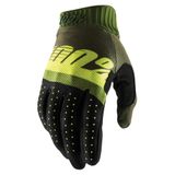 100% Ridefit Army Green/Fluo Lime Gloves