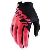 100% Itrack Black/Fluo Red Gloves