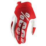 100% Itrack Red/White Gloves