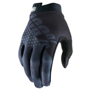 100% Itrack Black/Charcoal Gloves