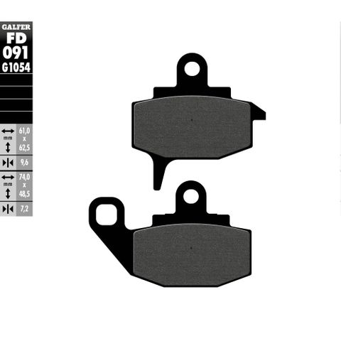 FD091G1054 GALFER KAWA KX250 87-88 SEMI-METALLIC