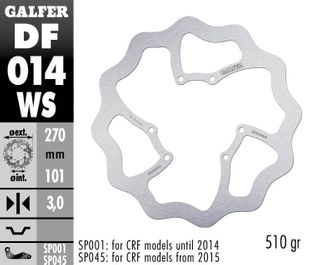 DF014WS STANDARD SOLID MOUNT FRONT WAVE ROTOR