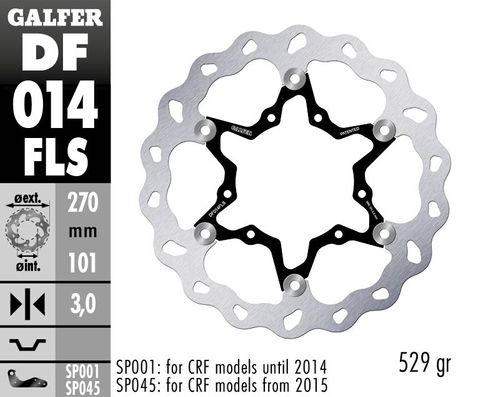 DF014FLS O/SIZE FLOATING FRONT WAVE ROTOR