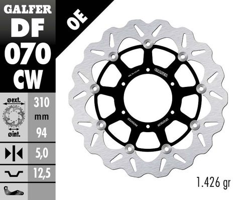 DF070CW STANDARD FLOATING FRONT WAVE ROTOR