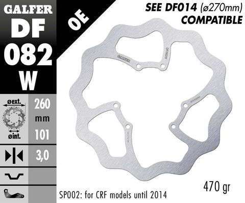 DF082W STANDARD SOLID MOUNT FRONT WAVE ROTOR