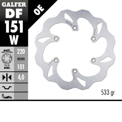 Galfer Standard Solid Mount Front Wave Rotor