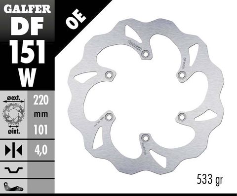 Galfer Standard Solid Mount Front Wave Rotor