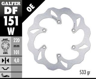 DF151W STANDARD SOLID MOUNT REAR WAVE ROTOR