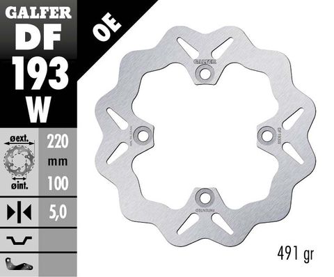 DF193W STANDARD SOLID MOUNT REAR WAVE ROTOR