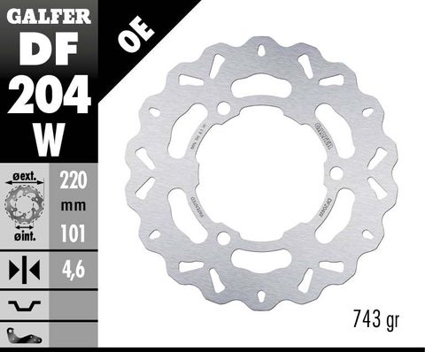 DF204W STANDARD SOLID MOUNT REAR WAVE ROTOR