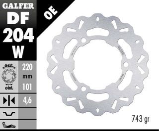 DF204W STANDARD SOLID MOUNT REAR WAVE ROTOR