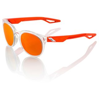 100% Campo Polished Crystal Clear/Orange Sun Glasses