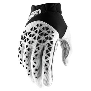 100% Airmatic Steel Black/White Gloves