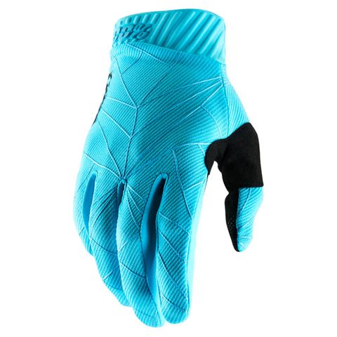 100% Ridefit Ice Blue/Black Gloves