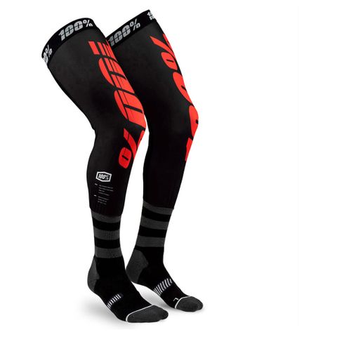 100% Rev Knee Brace Sock Black/Red