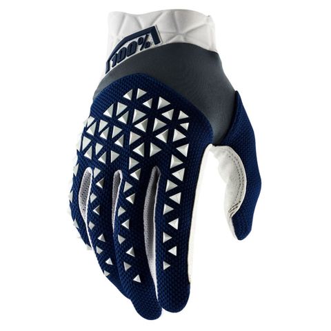 ONE-10012-412-12 AIRMATIC GLOVES NAVY/STEEL/WHITE LG