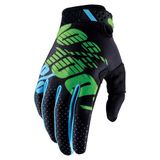 100% Ridefit Black/Lime Gloves