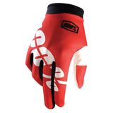 100% Itrack Fire Red Gloves