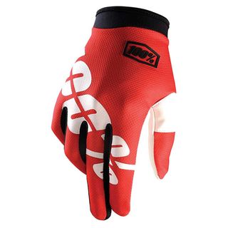 100% Itrack Fire Red Gloves