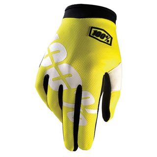 100% Itrack Neon Yellow Gloves