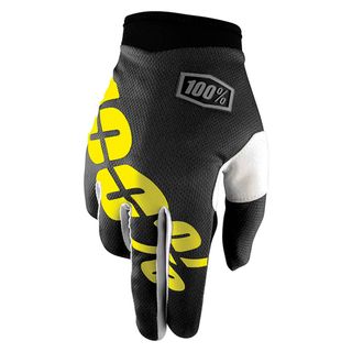 100% Itrack Black/Neon Yellow Gloves