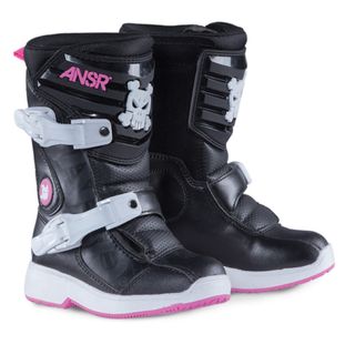 459881 ANSR PEE WEE BOOT BLACK/PINK K12