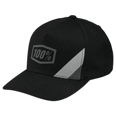 100% Cornerstone X-Fit Snapback Black/Grey Hat