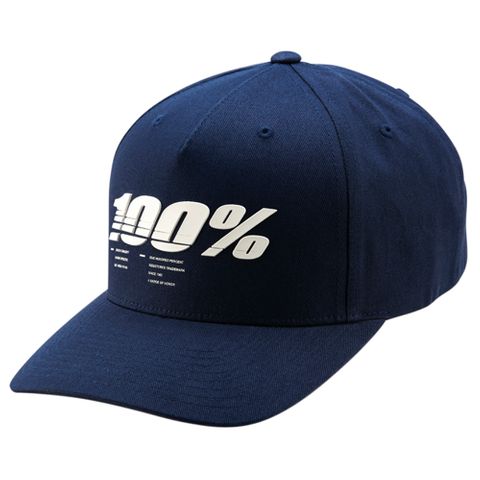 100% Staunch X-Fit Navy Snapback Hat