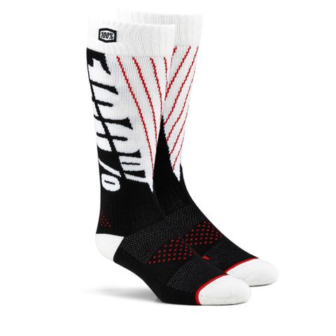 100% Torque Comfort Black/White Moto Socks