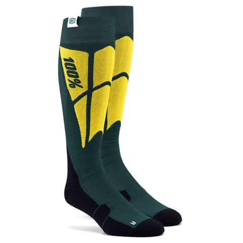 100% Hi Side Performance Green Moto Socks