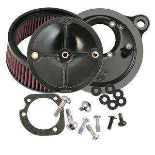 S&S Stealth Street-Legal Air Cleaner Kit Without Cover For 2001-2015 Fuel-Injected Softtail Models, 2004-2017 Fuel-Injected Dyna Models, And 2003-2007 Fuel-Injected Touring Models