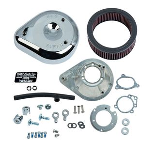 S&S Teardrop Air Cleaner Kit For 2008-'16 Hd Touring Stock-Bore Throttle By Wire And 2016-'17 Softail (Except Tri-Glide & Cvo) Models - Chrome