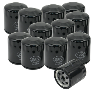 S&S 12 Pack Of Black Oil Filters For Hd Sportster, Hd Evolution