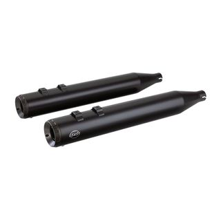 S&S Grand National Slip-On Mufflers Black With Black End Caps - 4" For 1995-16 Touring Models, 2009-19 Tri Glide Models