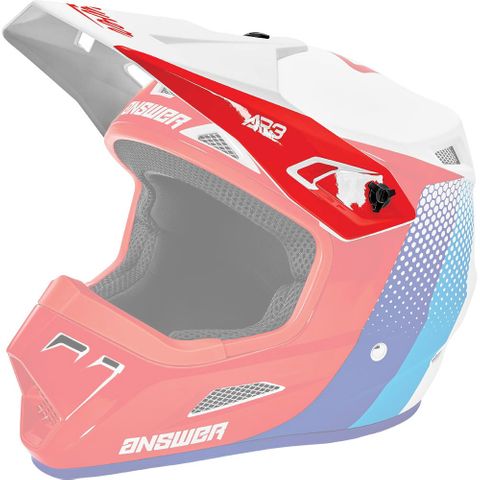 Answer 2023 Visor Pace Ar-3 Helmet White/Red/Hyper Blue