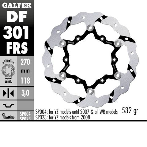 DF301FRS GALFER OS FLOATING YZ250/450F 03-15
