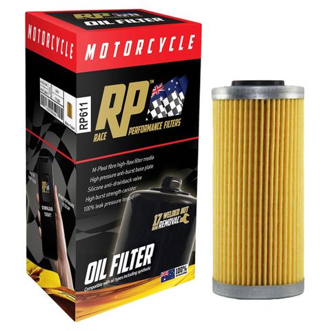 Race Performance Motorcycle Oil Filter - Rp611