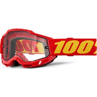 100% Accuri 2 Enduro Moto Goggle Red-Clear Lens
