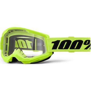 100% STRATA 2 Goggle Neon Yellow - Clear Lens