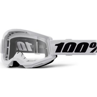 100% Strata2 Goggle White - Clear Lens