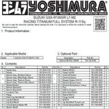 YJ-150-50A-A18G1 Racing Full System R11  GSXR1100 17-22