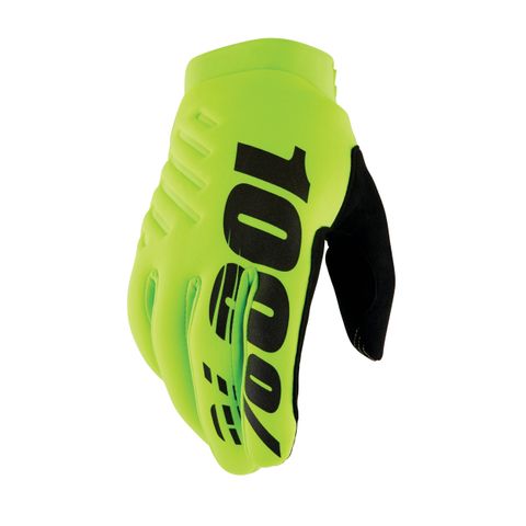 100% Brisker Gloves Fluo Yellow/Black