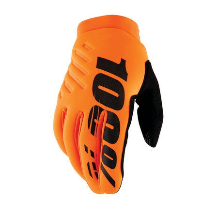 100% Brisker Gloves Fluo Orange/Black