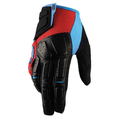 100% Simi Red/Cyan Gloves