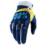 100% Airmatic Yellow/Navy Gloves