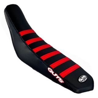 GUTS - BETA STOCK HEIGHT RIBBED SEAT COVER - RED RIBS BLACK SIDES BLACK TOP