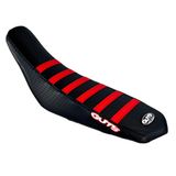 GUTS - GASGAS STOCK HEIGHT RIBBED SEAT COVER - RED RIBS BLACK SIDES BLACK TOP