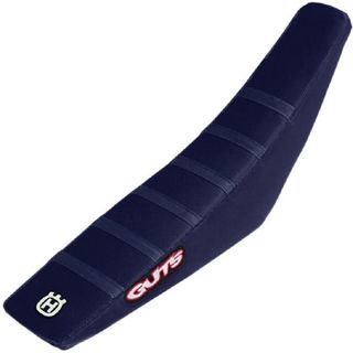 GUTS - HUSQVARNA STOCK HEIGHT RIBBED SEAT COVER KTM/HUSQVARNA BLUE RIBS HUSQVARNA BLUE / BLUE