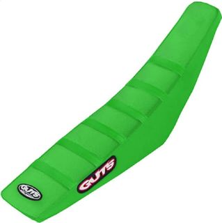 GUTS - KAWASAKI STOCK HEIGHT RIBBED SEAT COVER - KX GREEN RIBS KX GREEN SIDES KX GREEN TOP